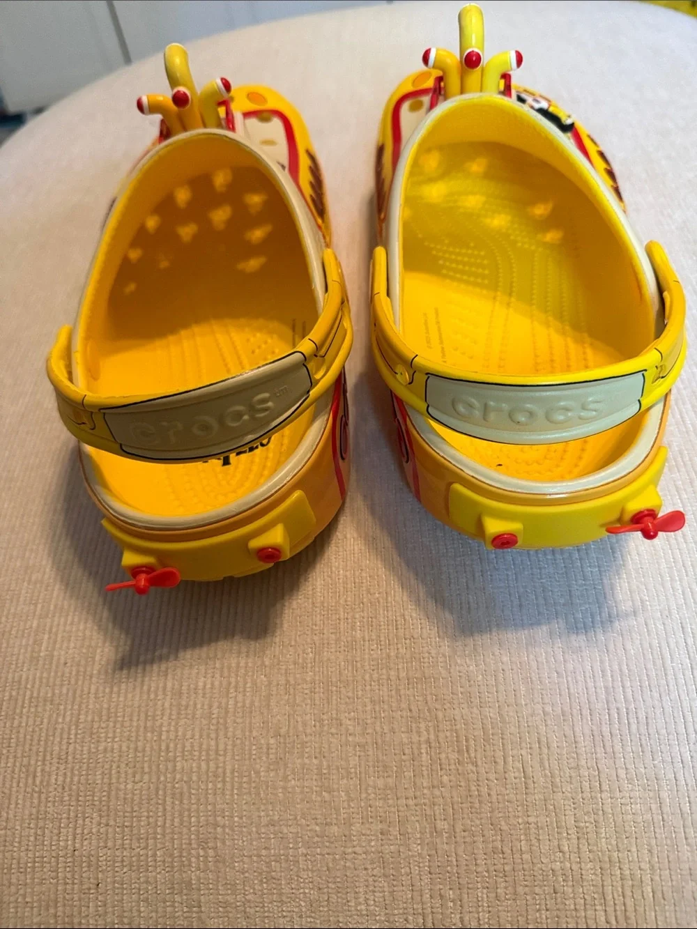 The Beatles Yellow submarine Crocs with Crocs brand headlights